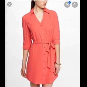 Coral portofino shirt dress